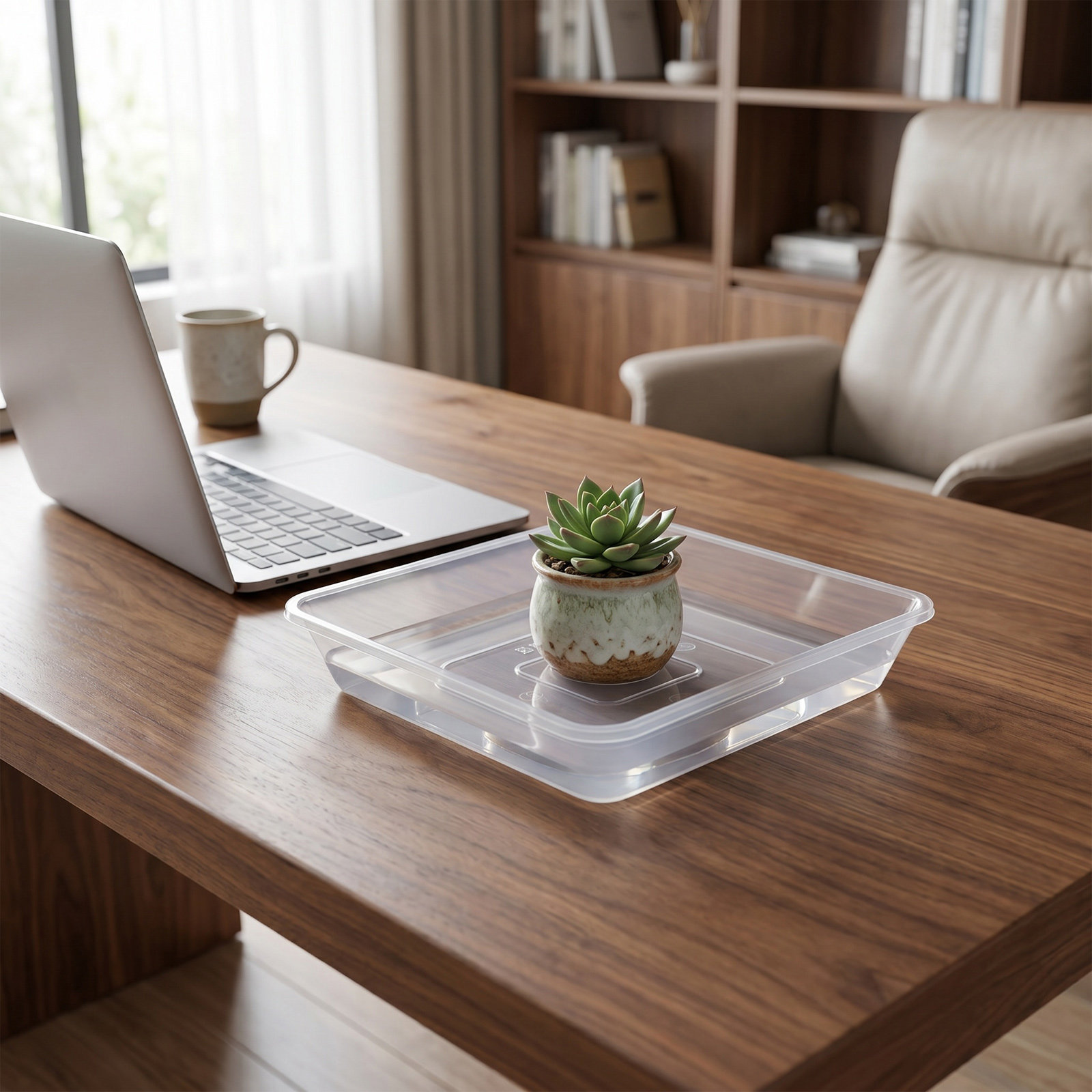 4Pcs Transparent Square Plant  - Drip Tray Saucer review and price
