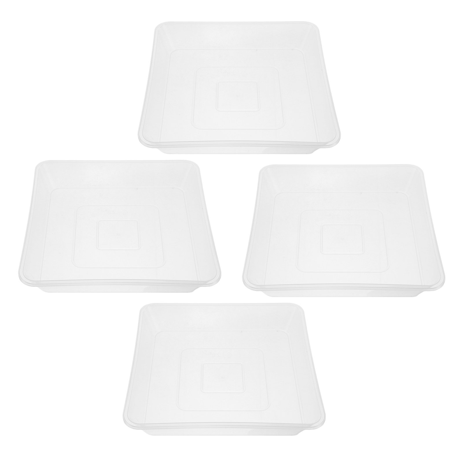 4Pcs Transparent Square Plant  - Drip Tray Saucer review and price